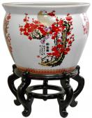 12" Cherry Blossom Porcelain Fishbowl