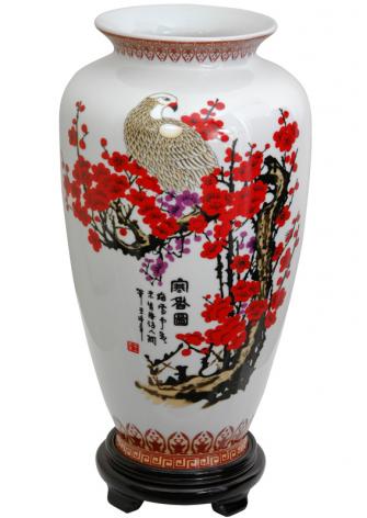 14" Cherry Blossom Porcelain Tung Chi Vase