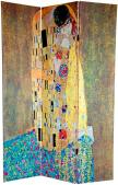6 ft. Tall Double Sided Works of Klimt Room Divider - The Kiss/Tree of Life
