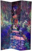 6 ft. Tall Double Sided Works of Monet Canvas Room Divider - Lilies/Garden at Giverny