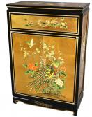 36" Gold Leaf Shoe Cabinet - Birds and Flowers
