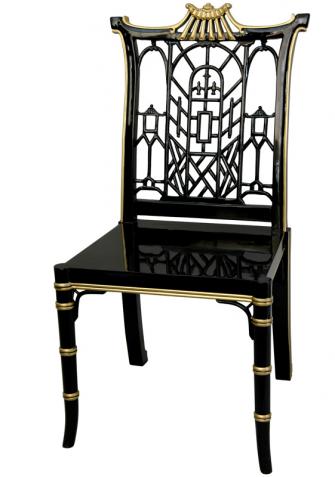 Black Lacquer Pagoda Chair