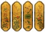 Golden Birds & Flowers Curved Wall Plaques