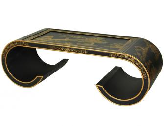 Black Lacquer Scroll Table