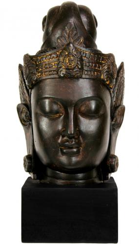 16" Cambodian Buddha Head Statue