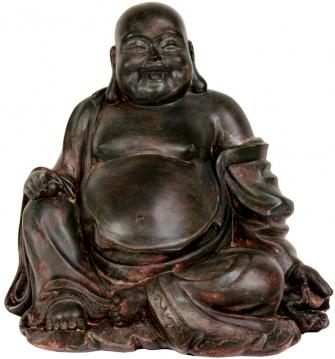 11" Sitting Lucky Buddha Statue