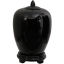 11" Solid Black Porcelain Vase Jar