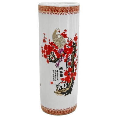 24" Cherry Blossom Porcelain Umbrella Stand