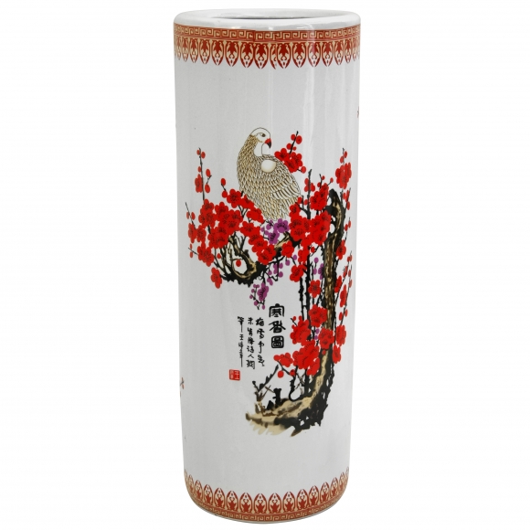 24" Cherry Blossom Porcelain Umbrella Stand