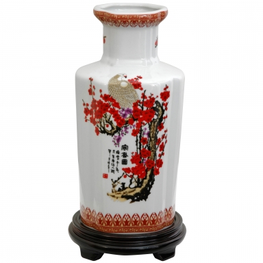 12" Cherry Blossom Porcelain Vase