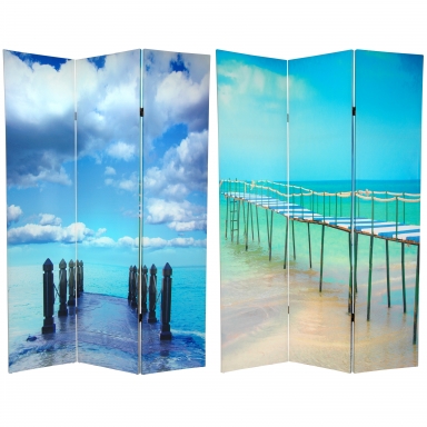 6 ft. Tall Double Sided Ocean Room Divider