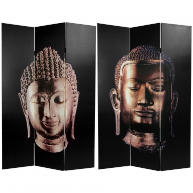 6 ft. Tall Double Sided Buddha Canvas Room Divider