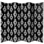 6 ft. Tall Double Sided Black and White Damask Canvas Room Divider 6 Panel