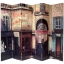 6 ft. Tall Double Sided French Cafe Canvas Room Divider 6 Panel