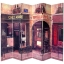 6 ft. Tall Double Sided French Cafe Canvas Room Divider 6 Panel