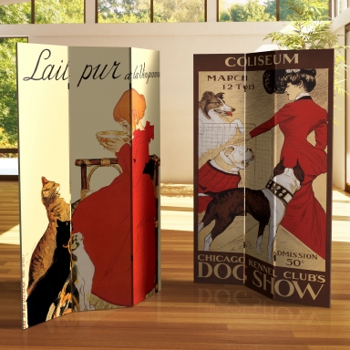 6 ft. Tall Double Sided Dogs and Cats Room Divider
