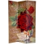 6 ft. Tall Double Sided Flower Seeds Canvas Room Divider - Roses