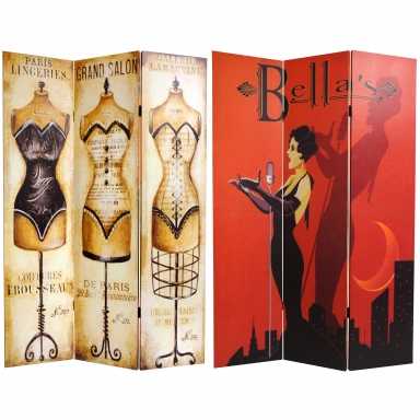6 ft. Tall Double Sided Mannequin and Singer Canvas Room Divider