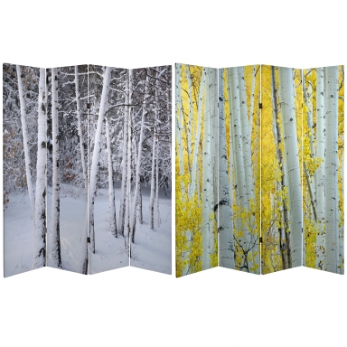 6 ft. Tall Double Sided Birch Trees Room Divider
