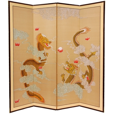 6 ft. Tall Dragons Playing Room Divider