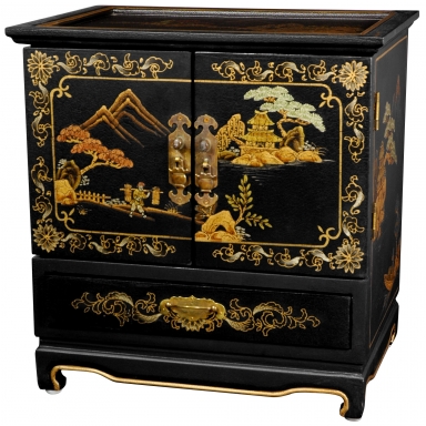Empress Lacquer Jewel Box (Black Crackle)
