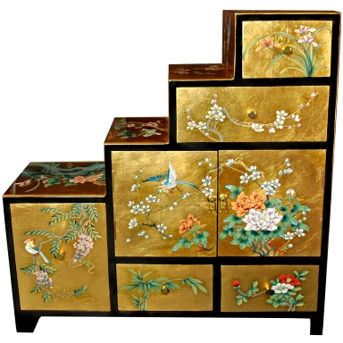 Gold Leaf Step Tansu