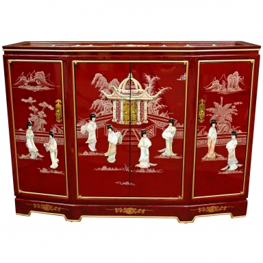 Slant Front Cabinet - Red