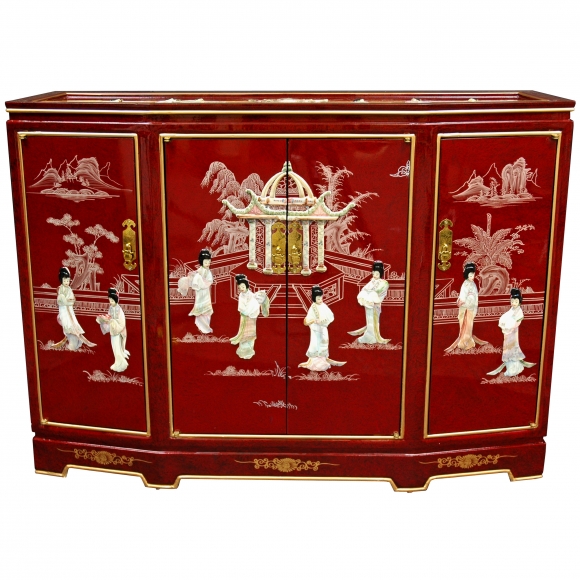 Slant Front Cabinet - Red