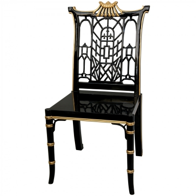 Black Lacquer Pagoda Chair