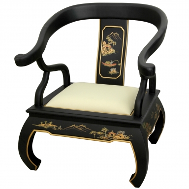 Black Landscape Ming Chair
