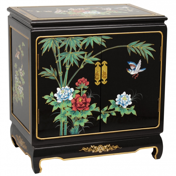Black Lacquer End Table