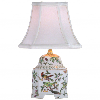 13" White Bird Jar Lamp