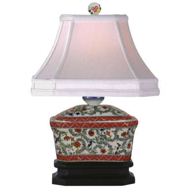 15" Porcelain Tea Candy Box Lamp
