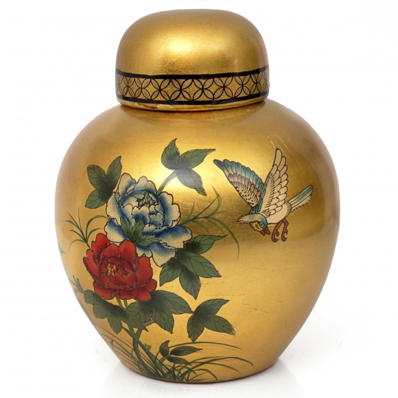 13" Gold Ginger Jar
