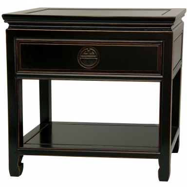 Rosewood Bedside Table - Antique Black