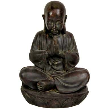 16" Sitting Japanese Zen Monk Statue