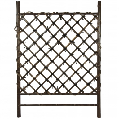 Dark Stained Japanese Style Garden Trellis