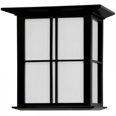 9.5" Japanese Cross Lattice Wall Sconce - Black