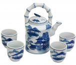 Landscape Blue & White Porcelain Tea Set
