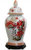 18" Cherry Blossom Porcelain Temple Jar