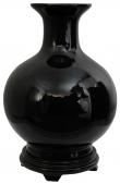 14" Solid Black Porcelain Vase