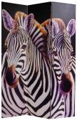 6 ft. Tall Double Sided Elephant and Zebra Canvas Room Divider