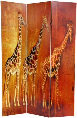 6 ft. Tall Giraffe & Elephant Double Sided Room Divider