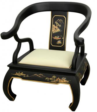 Black Landscape Ming Chair