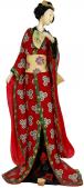 18" Geisha Figurine w/ Red Kimono