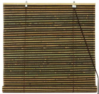 Burnt Bamboo Roll Up Blinds - Multi-color Weave
